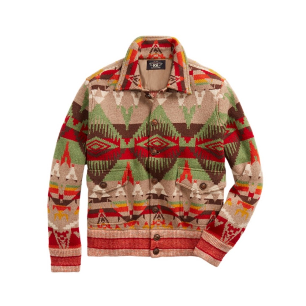 Ralph Lauren’s Double RL 99% Wool 1% Cashmere Bomber Cardigan Sweater Jacket